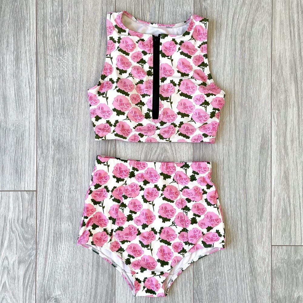 Kingdom & State Rare Floral Rose Tankini Bikini - Picture 5 of 8
